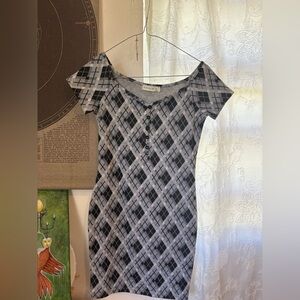 Sophia & Kate Gray and Black Argyle Dress